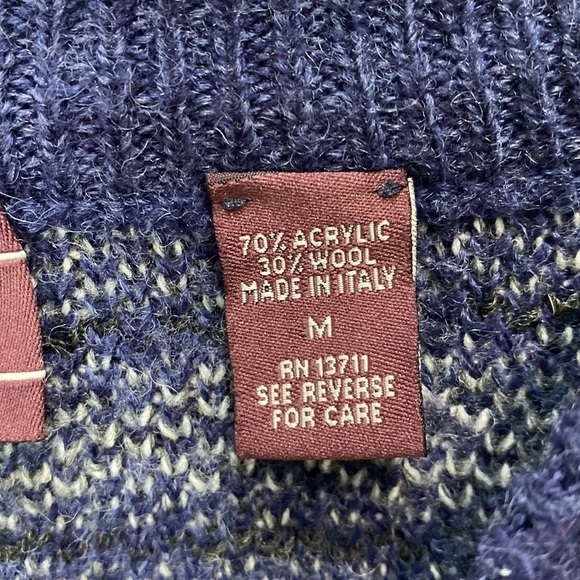 John Ashford made in Italy wool blend sweater fair isle Nordic - Picture 3 of 6